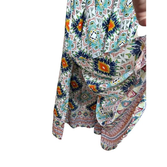 Spense Womens White Aztec Print Dress Sz Large NWT Side Slit Coverup - Picture 7 of 16